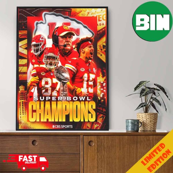 The Kansas City Chiefs Are Back To Back Champions Super Bowl LVIII 2023-2024 NFL Playoffs Poster Canvas