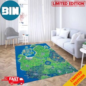 Video Game Fortnite Mini Map Living Room Rug Home Decor