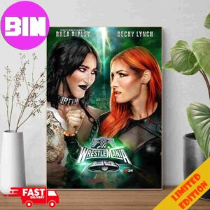 Women’s World Champion Rhea Ripley Fight With Becky Lynch On WrestleMania WWE Poster Canvas