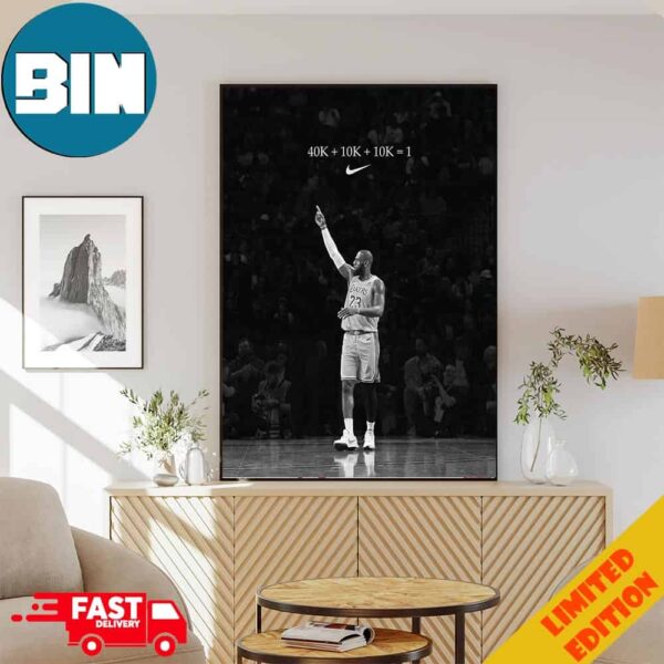 Number Don’t Lie King LeBron James Los Angels Lakers Has Rewritten History 40K Points 10K Assists 10K Rebounds Congratulations 40K Career Points Poster Canvas