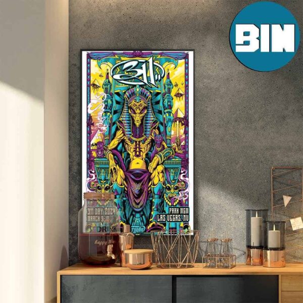 311 Band In Park MGM Las Vegas Nu March 9-10 311 Day 2024 Home Decor Poster Canvas