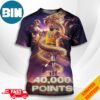 King James LeBron James 40King 40000 Points Los Angeles Lakers NBA Nike 3D T-Shirt