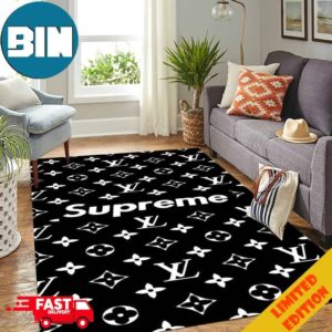 A Chic Combination Of Supreme And Louis Vuitton Luxury Brand For Living Room Home Decor Rug Carpet