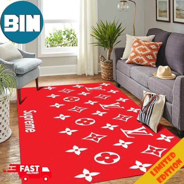 An Alegant Combination Of Supreme And Louis Vuitton For Living Room Home Decor Rug Carpet