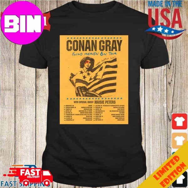 Conan Gray Found Heaven On Tour North American 2024 Fan Unisex T-Shirt Hoodie Long Sleeve Sweater Fan Gifts