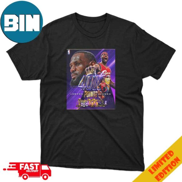 Congrats Lebron James King James Reaches 40k Points NBA T-Shirt