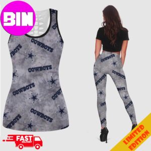 Dallas Cowboys Grey Background For Women Combo 2 Tank Top And Leggings