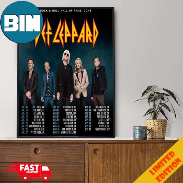 Def Leppard Rock And Roll Hall Of Fame Icons Performance Schedule Poster Canvas