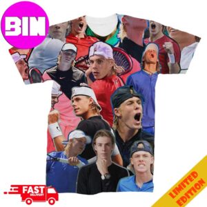 Denis Shapovalov Photo Collage Tennis TV Miami Open All Over Print T-Shirt