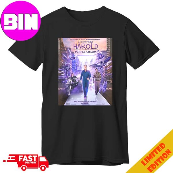 First Poster For Harold And The Purple Crayon Excusively In Movie Theaters This August 2024 Unisex T-Shirt