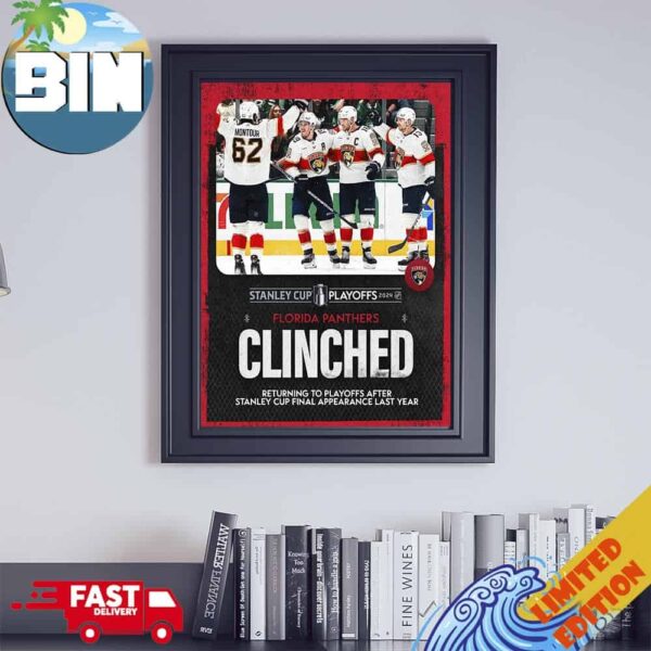 Florida Panthers Are Set To Make Their Fifth Straight Appearance In The Stanley Cup Playoffs 2024 NHL Poster Canvas