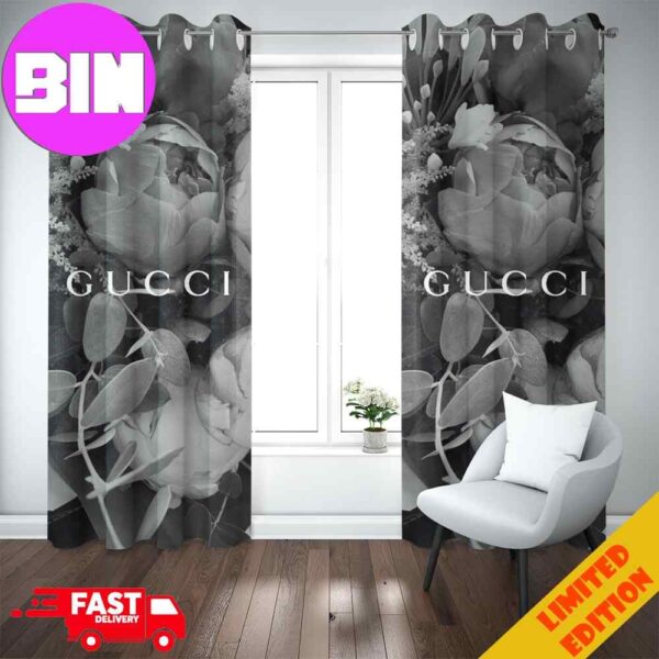 Gucci And Flowers Fashion And Style Home Decorations For Living Room And Bed Room Window Curtain