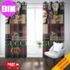 Gucci Logo And Brown Background Luxury Home Decorations Window Curtain