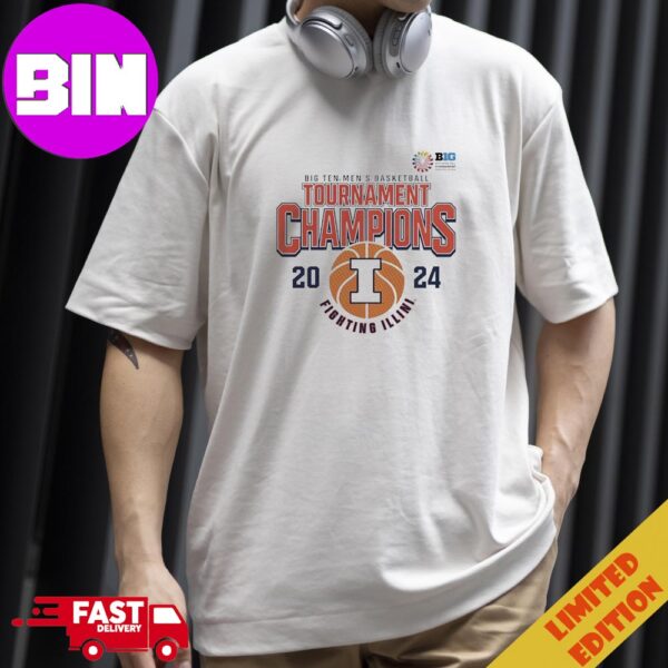 Illinois Fighting Illini 2024 Big Ten Mens Basketball Conference Tournament Champions T-Shirt Hoodie Long Sleeve