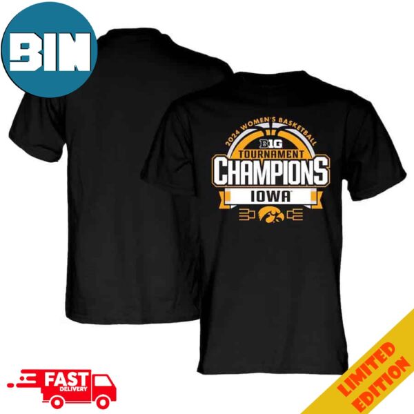 Iowa Hawkeyes Blue 84 Unisex 2024 Big Ten Women’s Basketball Conference Tournament Champions Locker Room T-Shirt