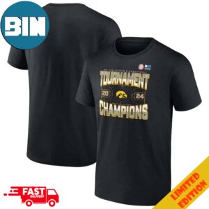 Iowa Hawkeyes Fanatics Branded 2024 Big Ten Women’s Basketball Conference Tournament Champions Three Pointer T-Shirt