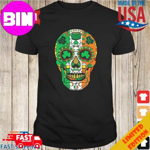 Irish Sugar Skull St Patrick’s Day Nieuwkomers 2024 Unisex T-Shirt Hoodie Long Sleeve Sweater Fan Gifts