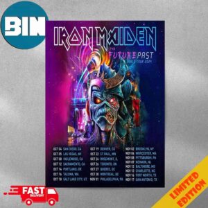 Iron Maiden The Future Past Worl Tour 2024 Poster Canvas
