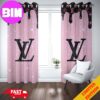 Louis Vuitton Window Curtain Hologram Background And Big Logo Luxury Home Decor For Living Room And Bedroom