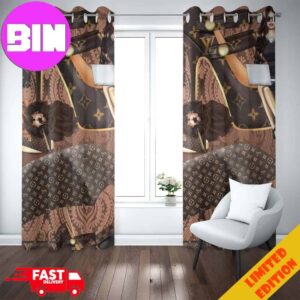 Louis Vuitton Window Curtain Umberlla And Office Lady  Pattern Luxury Home Decor For Living Room And Bedroom