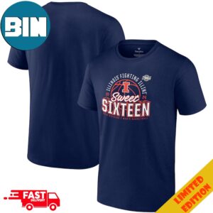 Men’s Fanatics Branded Navy Illinois Fighting Illini 2024 NCAA Men’s Basketball Tournament March Madness Sweet Sixteen Defensive Stance T-Shirt