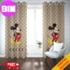 Mickey Mouse x Gucci Logo Red And Green Background Luxury And Style Home Decorations Window Curtain