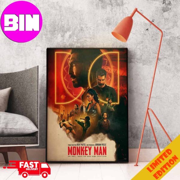 New Poster Monkey Man One Small Ember Car Burn Down Everything Only In Theaters April 5 2024 Home Decor Poster Canvas