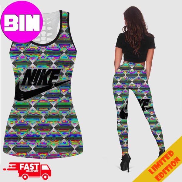 Nike Logo Holographic Sports Style For Women Combo 2 Tank Top And Leggings