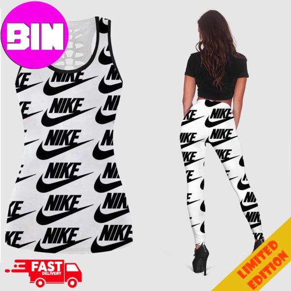 Nike Logo Pattern 2024 Outfit For Gymer Combo 2 Tank Top And Leggings For Women