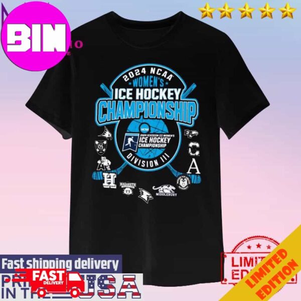 Official 11 Team Player 2024 NCAA Division III Women’s Ice Hockey Championship Unisex T-Shirt Hoodie Long Sleeve Sweater Fan Gifts