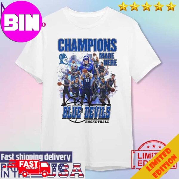 Official Duke Blue Devils Champions Made Here Basketball Unisex T-Shirt Hoodie Long Sleeve Sweater Fan Gifts