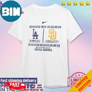Official Los Angeles Dodgers vs San Diego Padres 2024 Mlb World Tour Seoul Series Nike Club Pullover Unisex T-Shirt Hoodie Long Sleeve Sweater Fan Gifts
