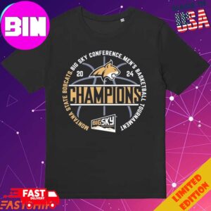 Official Montana State Bobcats 2024 Big Sky Men’s Basketball Conference Tournament Champions T-Shirt