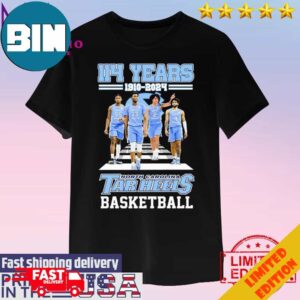 Official North Carolina Tar Heels Basketball Abbey Road 114 Years 1910 2024 Unisex T-Shirt Hoodie Long Sleeve Sweater Fan Gifts