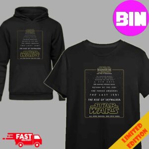 Official Poster For The Skywalker Saga Marathon Re-release In Theaters On May The 4th 2024 Hoodie T-Shirt Unisex