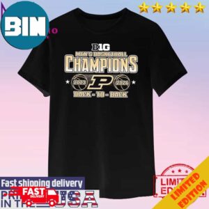 Official Purdue Boilermakers Black 2024 Big Ten Back-To-Back Champions Unisex T-Shirt Hoodie Long Sleeve Sweater Fan Gifts
