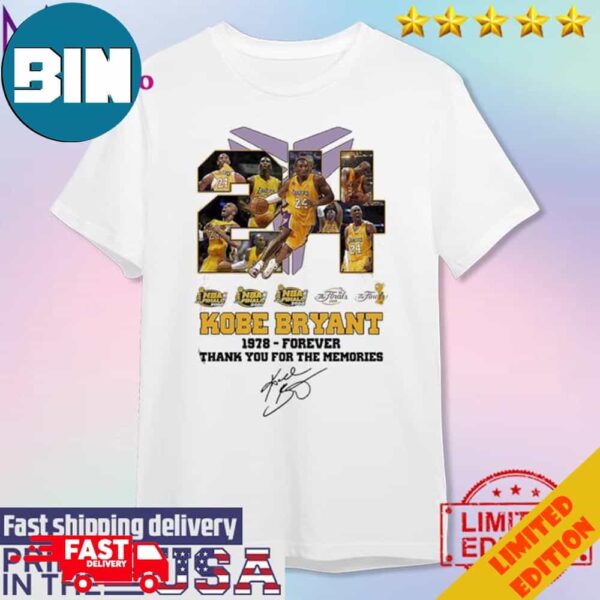 Official The Black Mamba Kobe Bryant 1978 Forever Thank You For The Memories Unisex T-Shirt Hoodie Long Sleeve Sweater Fan Gifts