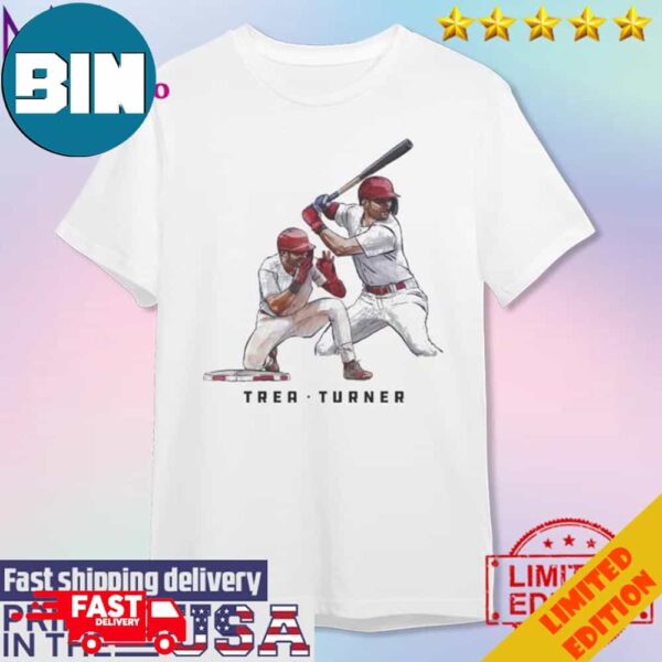 Official Trea Turner Philadelphia Phillies Sketch Unisex T-Shirt Hoodie Long Sleeve Sweater Fan Gifts