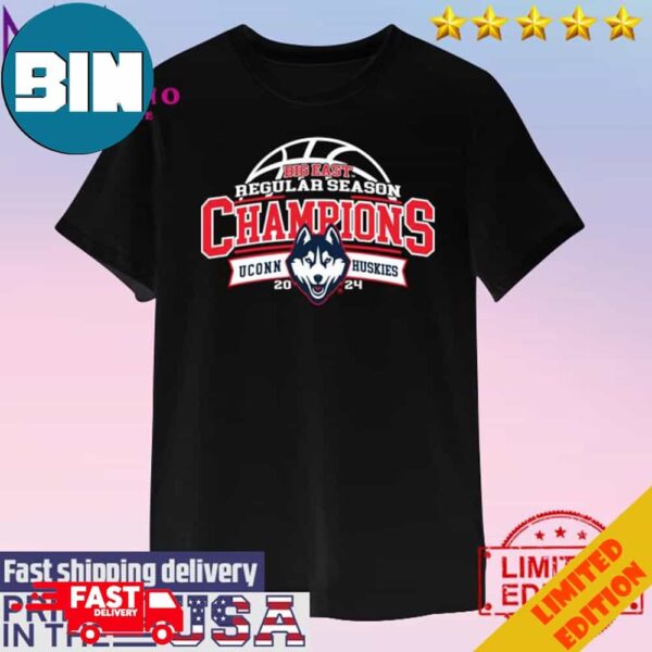 Official UCONN Huskies 2024 Big East Regular Season Champions Unisex T-Shirt Hoodie Long Sleeve Sweater Fan Gifts