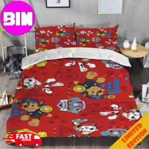 Paw Patrol Duvet Cover And Pillow Cases Background Blue Home Decorations Bedding Set Twin