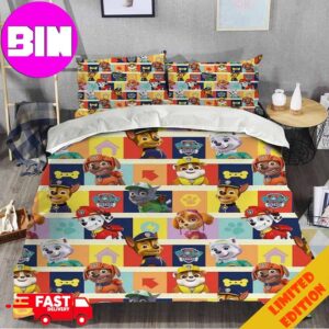 Paw Patrol Duvet Cover And Pillow Cases Colorful Pattern Home Decor For Kids Bedding Set Twin