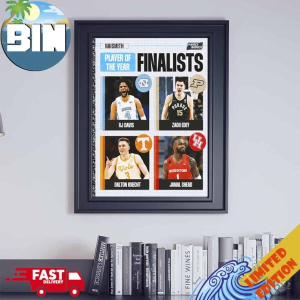Player Of The Year Finalists From Naismith Awards NCAA March Madness Poster Canvas