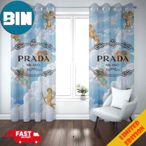 Prada Blue Skies Fashion And Style Home Decorations For Living Room Window Curtain