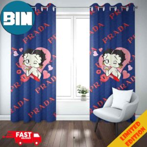 Prada x Betty Boop Lovely Home Decor For Living Room And Bed Room Fashion And Style Window Curtain