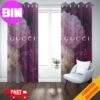 Roses Flowers x Gucci Fashion And Style Home Decor Window Curtain