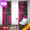 Purple Flowers x Gucci Fashion And Style Home Decorations Window Curtain