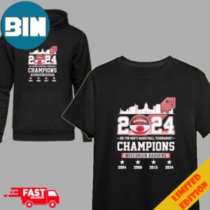 Skyline 2024 Big Ten Men’s Basketball Tournament Champions Wisconsin Badgers T-Shirt Hoodie Long Sleeve