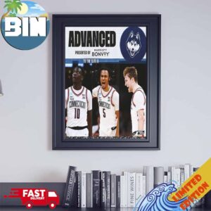 Uconn Huskies Dominates Again Advance To The Elite 8 With Double-Digit Win NCAA March Madness Poster Canvas