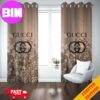White Flowers x Gucci Logo And Nude Background  Style Home Decord Window Curtain