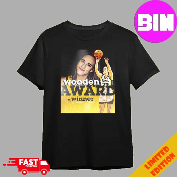 Caitlin Clark Of Iowa Hawkeyes Women’s Basketball Wooden Award Winner 2024 Unisex T-Shirt